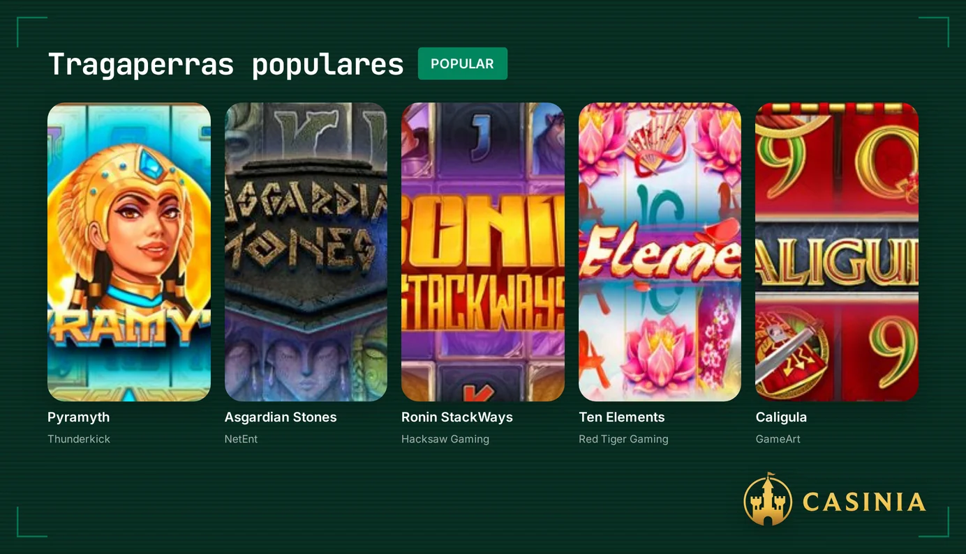 Explora las tragaperras populares